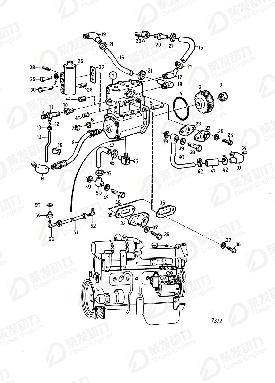volvo penta Compressor, compressor components not spec. 1599919 Drawing volvo penta Compressor, compressor components not spec. 1599919 Drawing